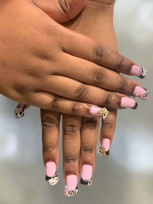 Duck Nail french tip with charms